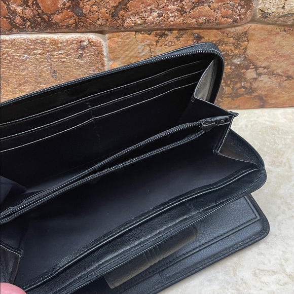 Buxton Black Leather Ensemble Clutch Wallet Full Grain Cowhide Vintage Women’s - Picture 9 of 13